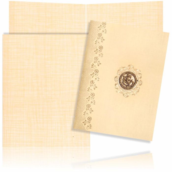 Gold Classic Paper Metallic With Gold Foiling Floral Print Design-KNCPM606G-King of Cards