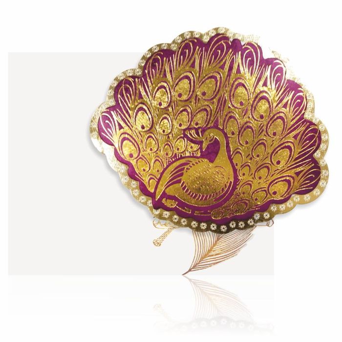 Pink Peacock Personal Invitation Card-King of Cards