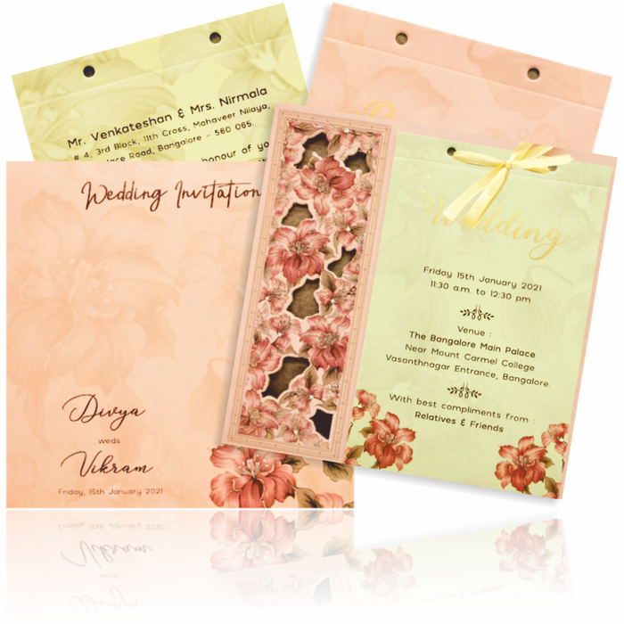 Premium Quality Wedding Cards - This is one of fast selling product in this price range given its colour pattern, style and design. Celebrate your big day with King of cards.