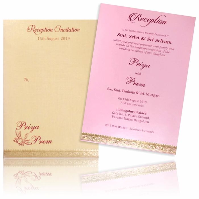 Gorgeous Pink Color With Single Sheet Invitation Card-King of Cards