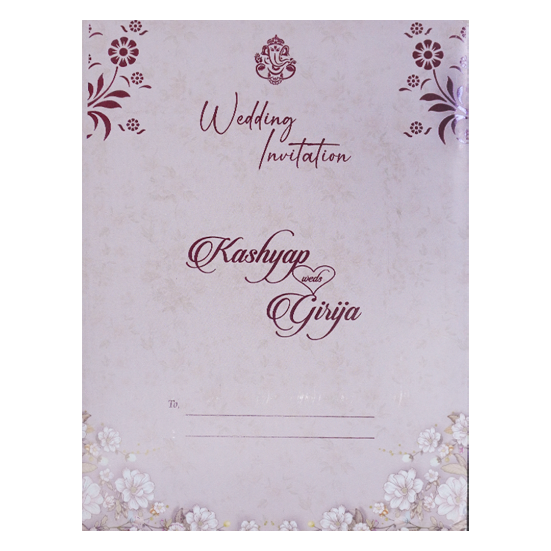 Lavender Floral Wedding Card-KSH73170