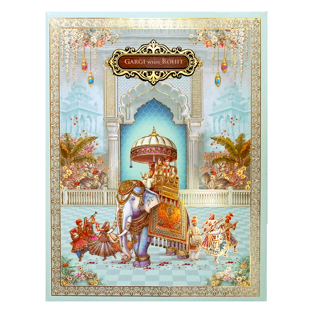 Royal Procession Padded Wedding Card-KSH72360