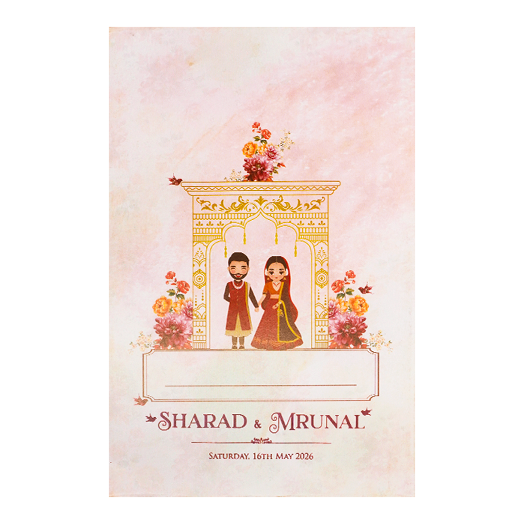 Pink Floral Arch Bridal Wedding Card-KSH71020