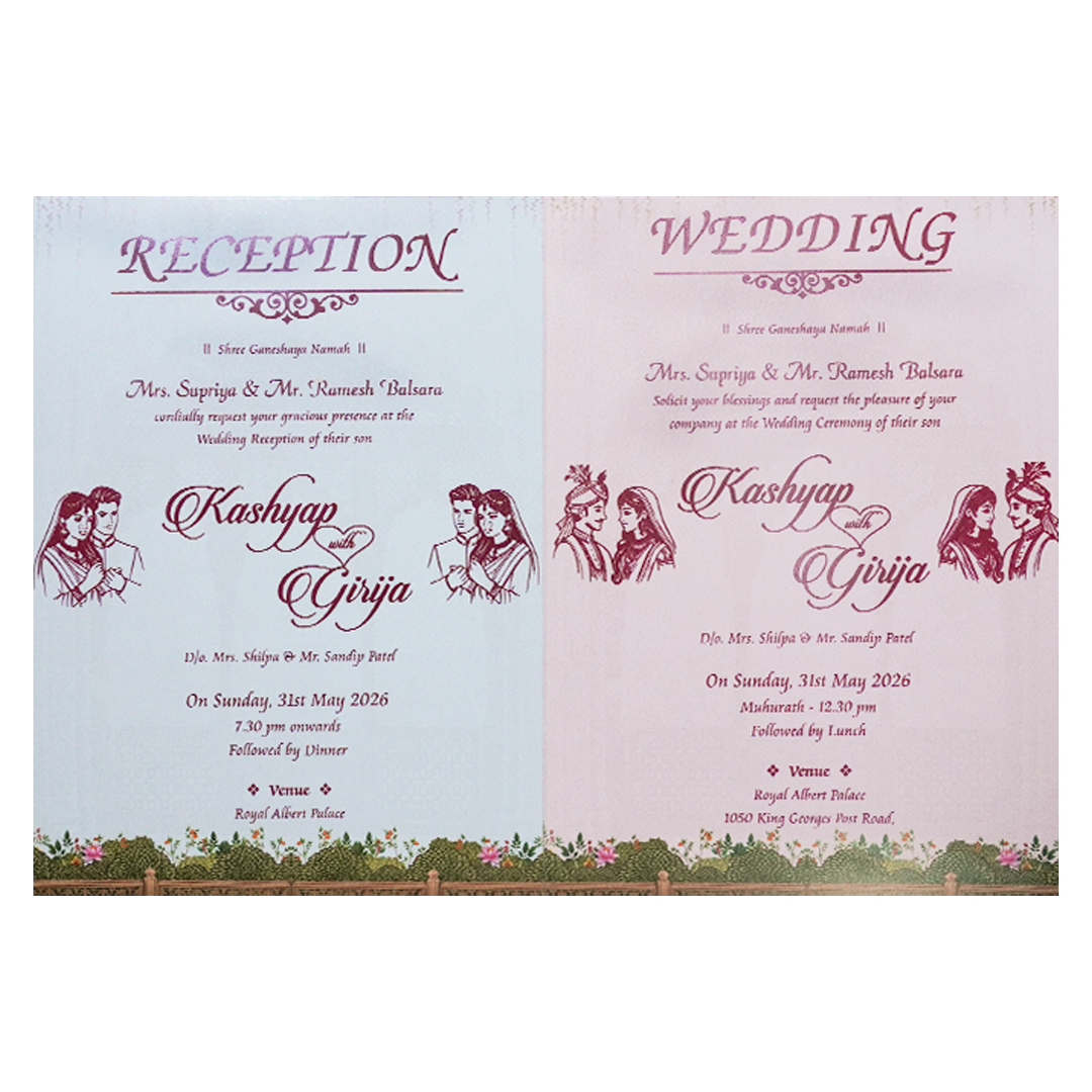Lavender Palace Elephant Wedding Card-KSH73070