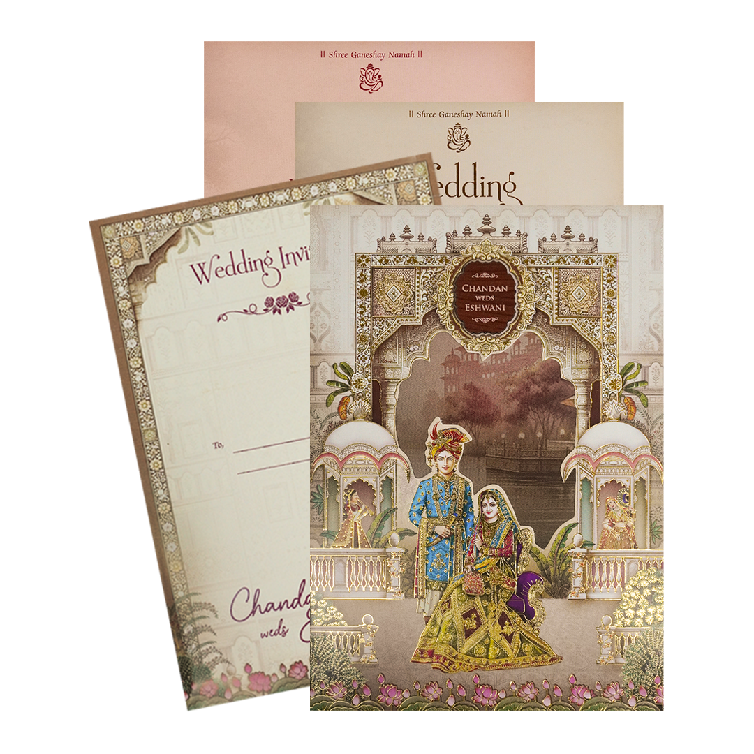 Regal Palace Royal Couple Wedding Card-KSH72990