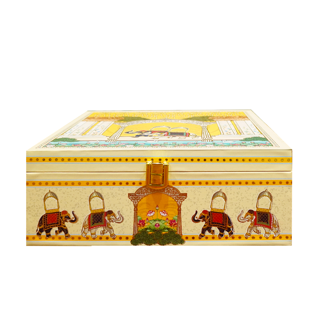 Yellow Elephant Themed Luxury Sweet Jar Box-KBX10102