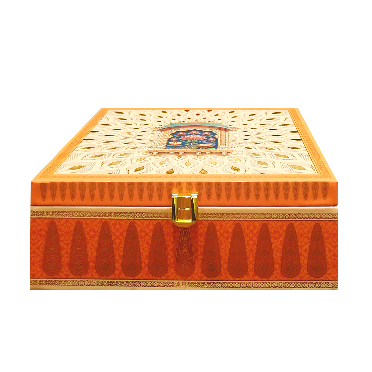Elegant Orange Lotus Luxury Sweet Jar Box-KBX10107