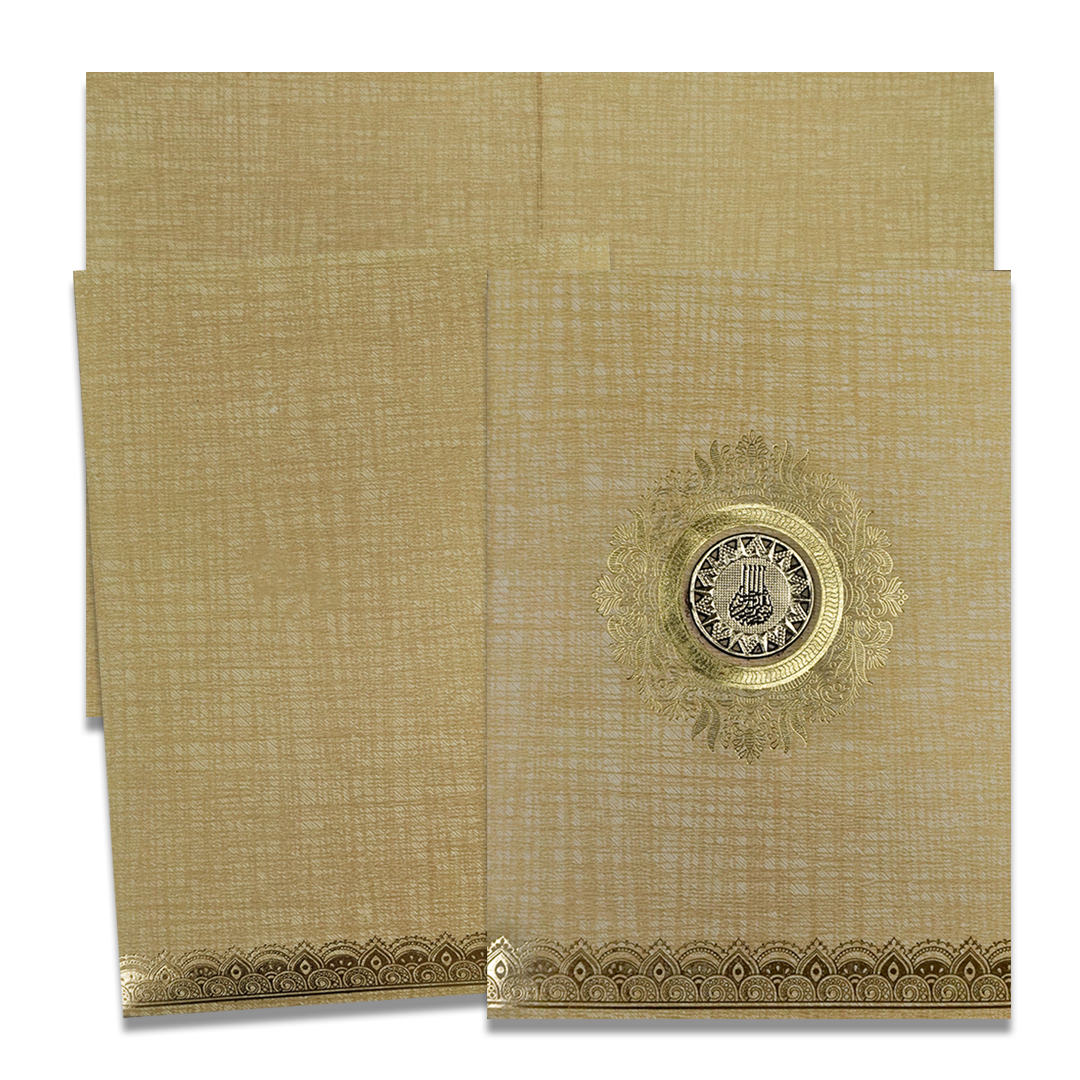 Gold Foil Pattern Wedding Card-KNCM16BRM