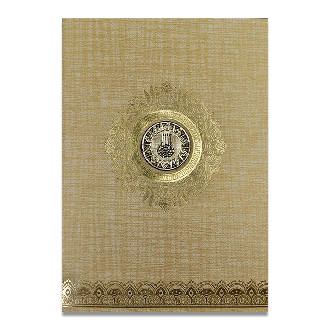 Gold Foil Pattern Wedding Card-KNCM16BRM