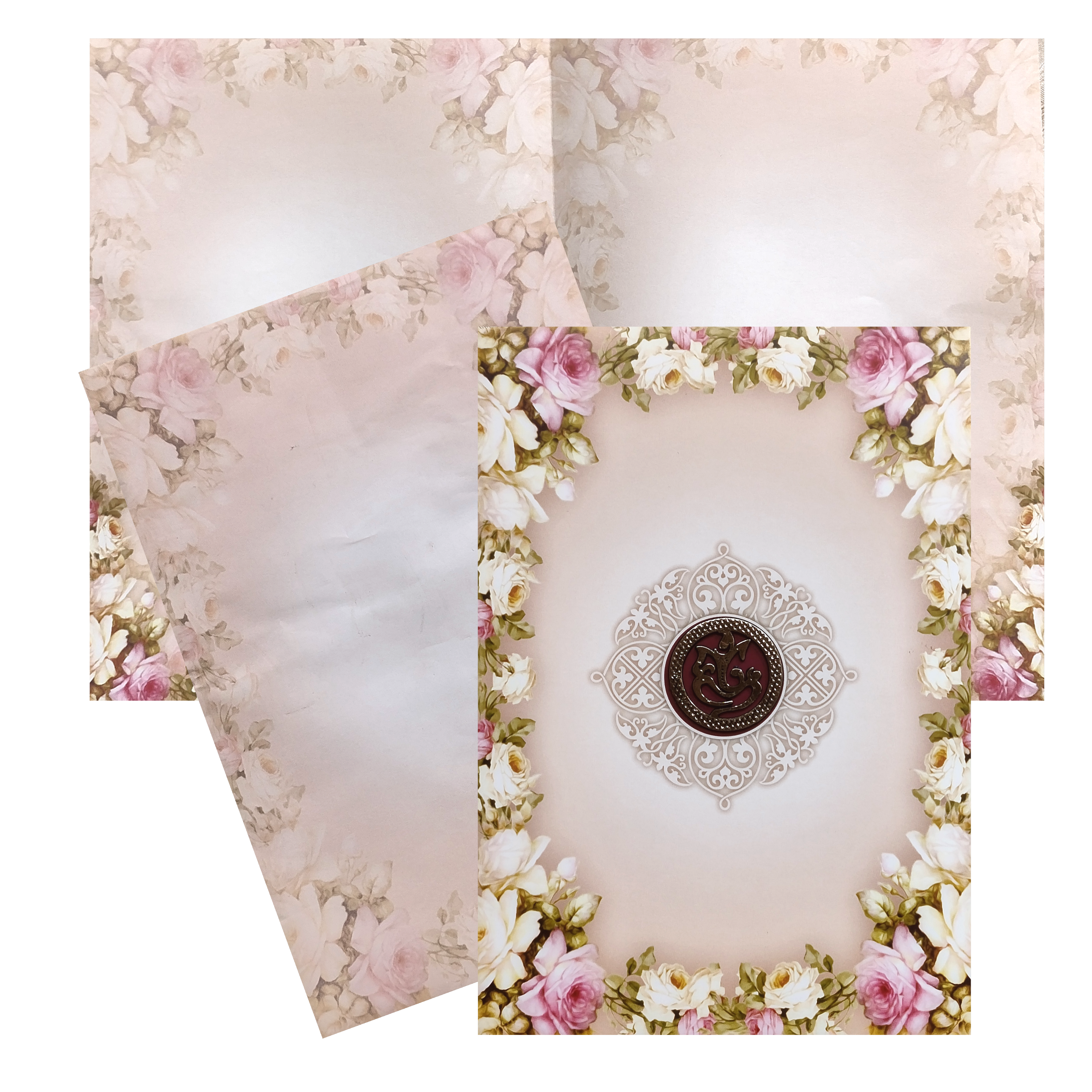 Pink Floral Ganesha Invitation Card-King of Cards