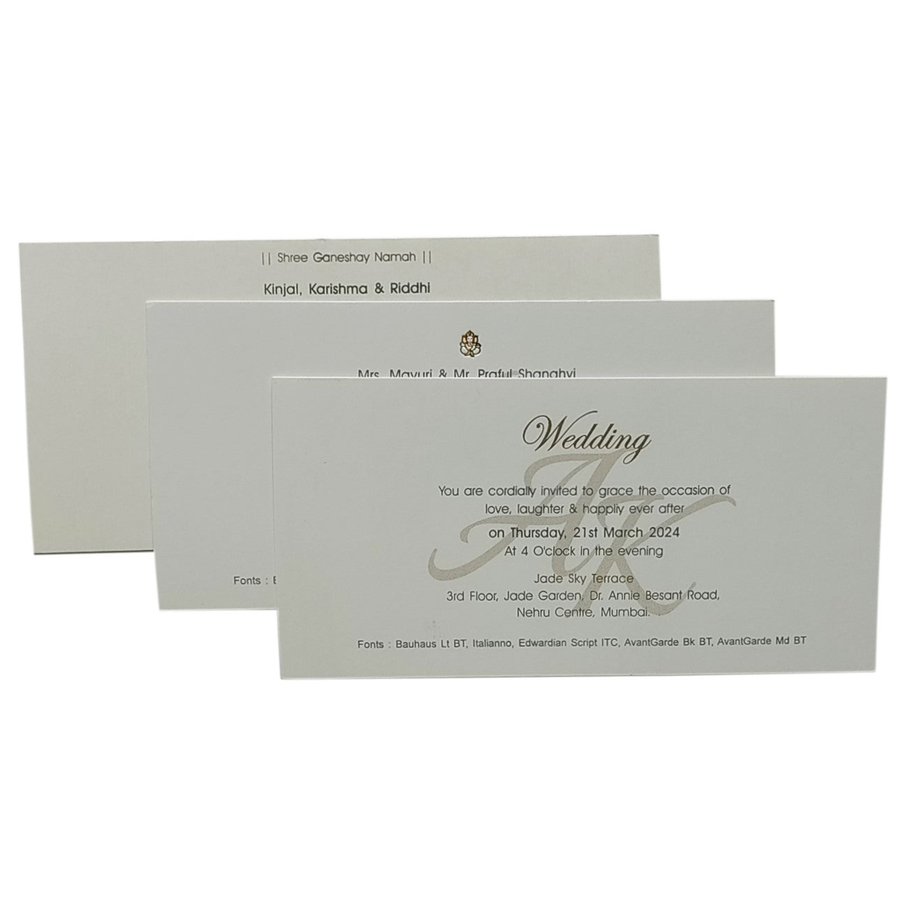 Grey Sweet Box Invitation Card-KRC29300