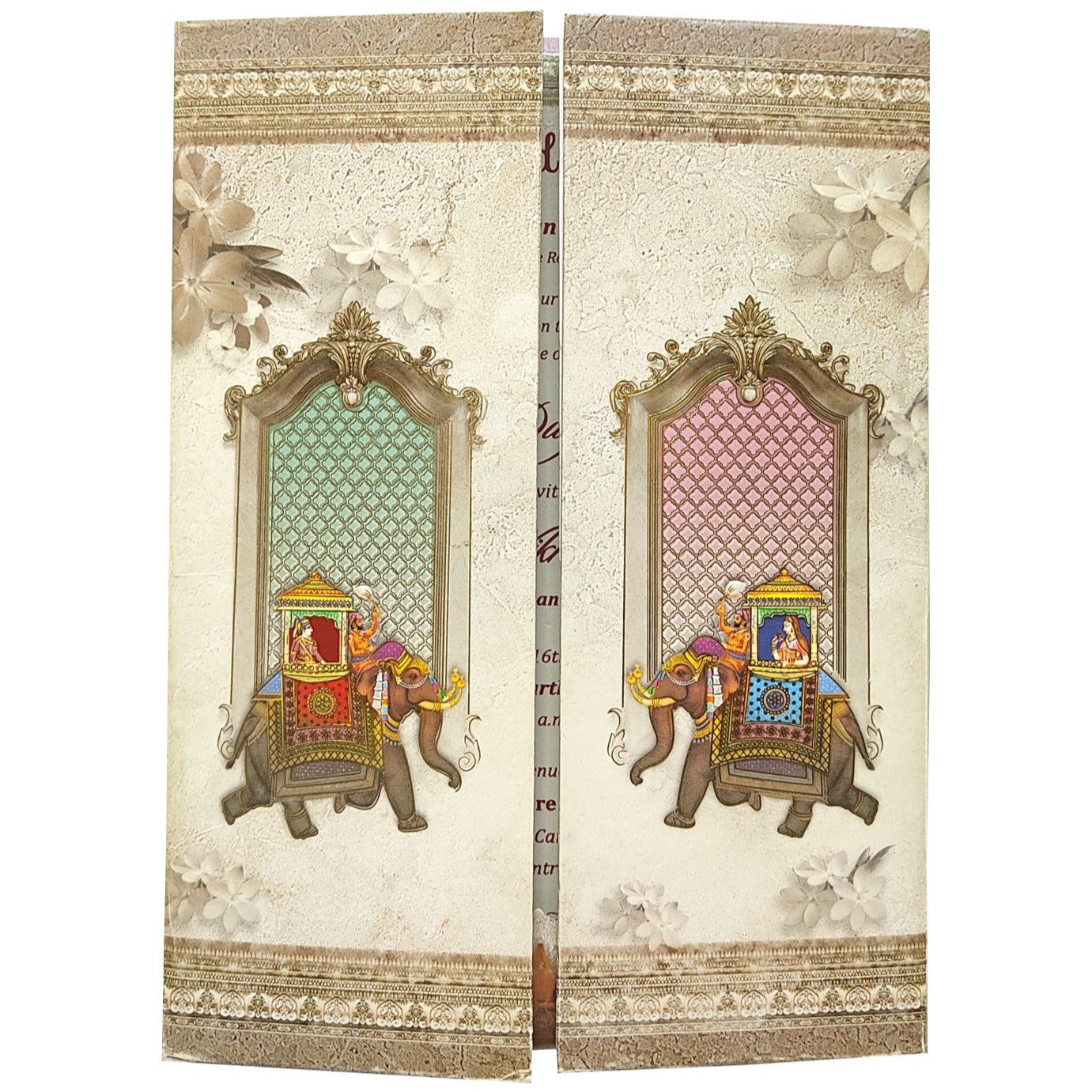 Grey Padded Door Type With Elephant Design-KNPO9510G