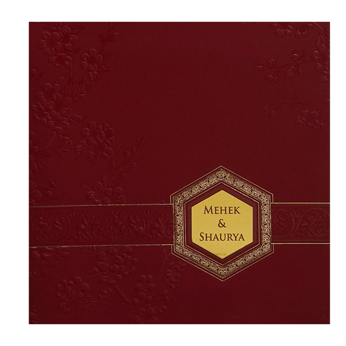 Red Embossed Wedding Card-King of Cards