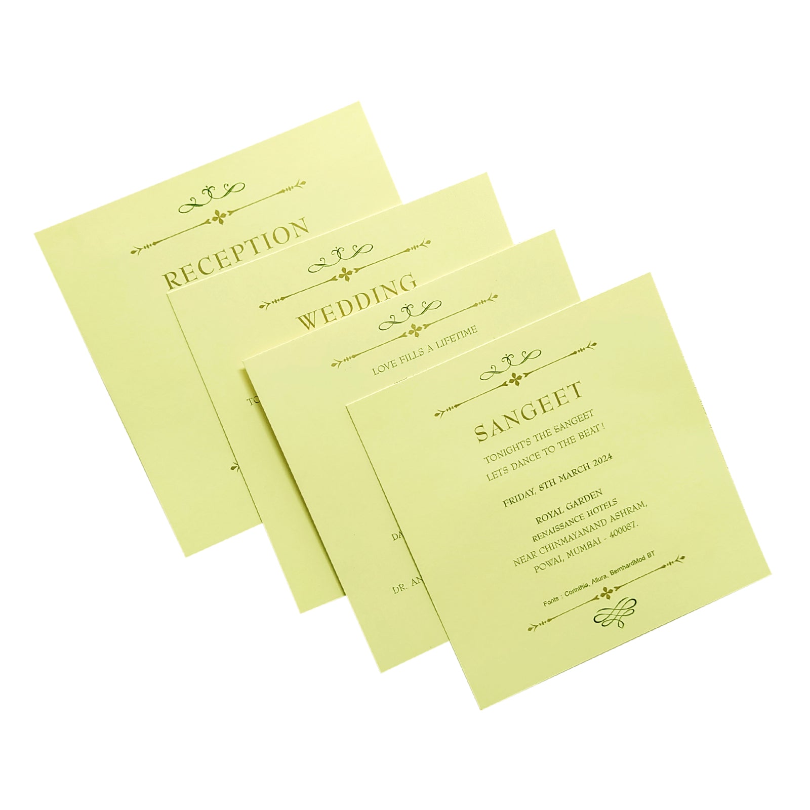 Green Laser Cut Padded invitation Card-KRC29751
