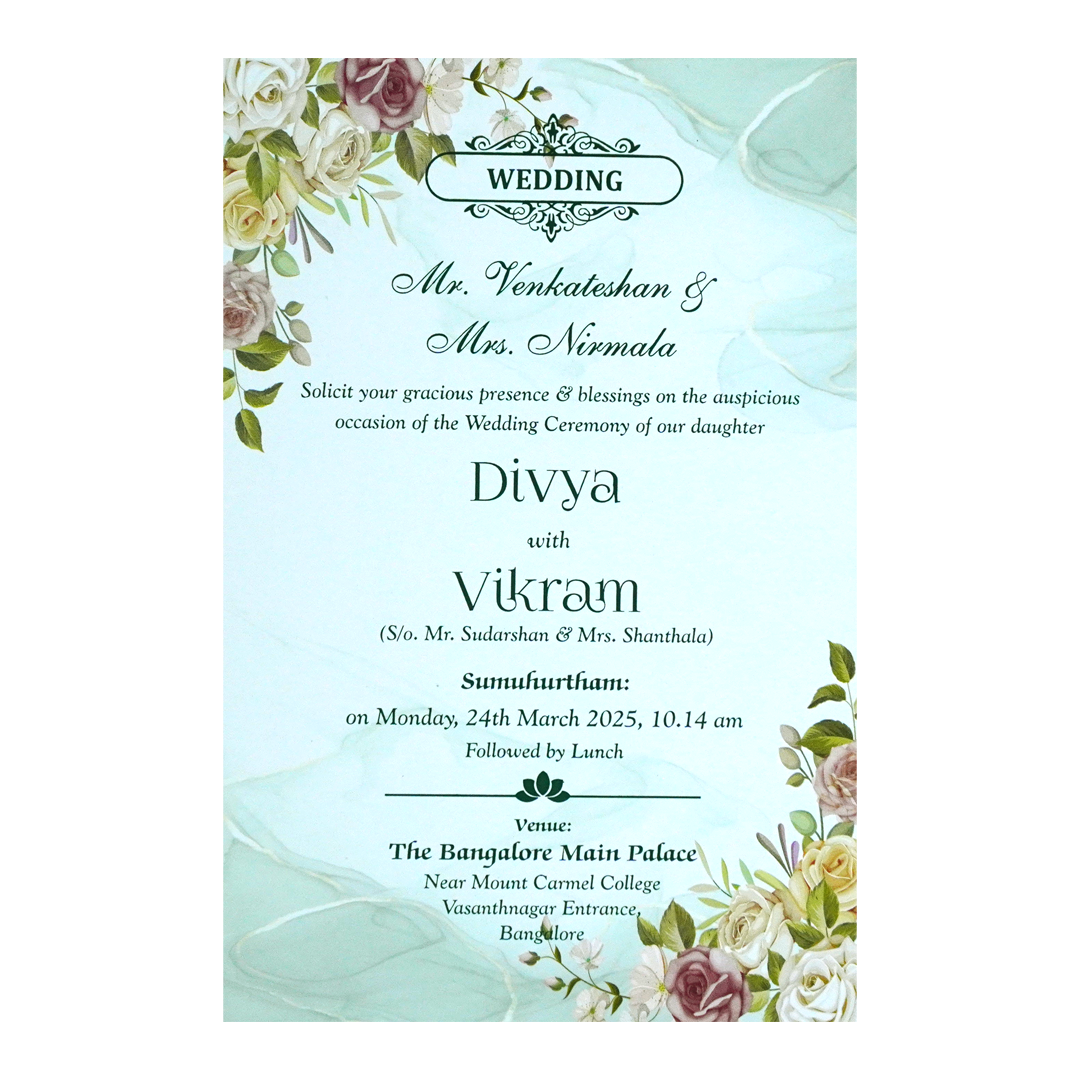 Green Floral Single Card-King of Cards