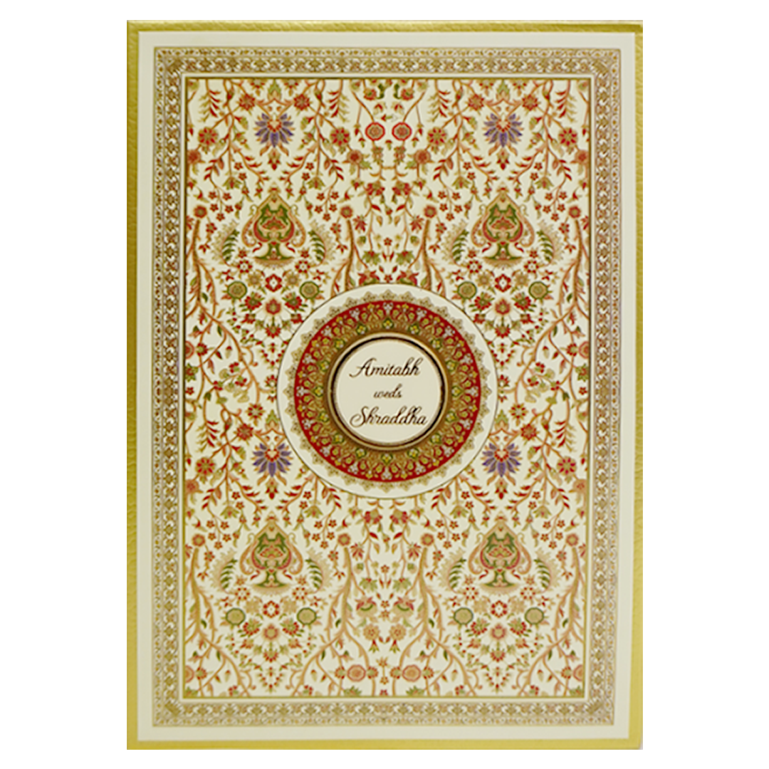 Lime Yellow Designed Wedding Card-King of Cards