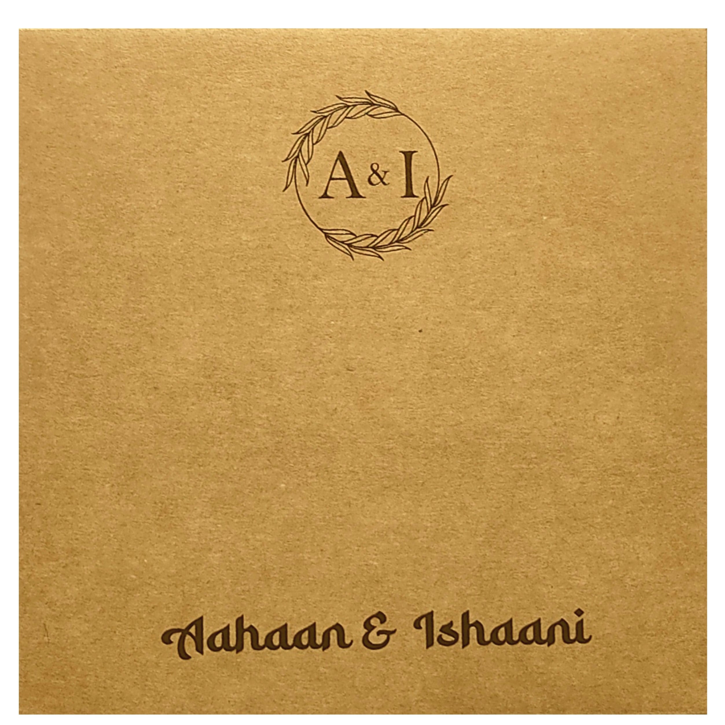 Brown Leaf Foil Invitation Card-King of Cards