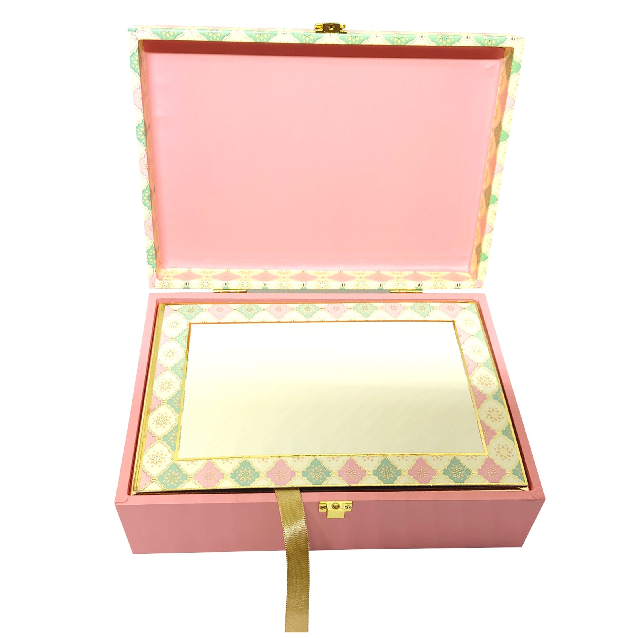 Pink And Green Modern Box Invitation-KBX0303
