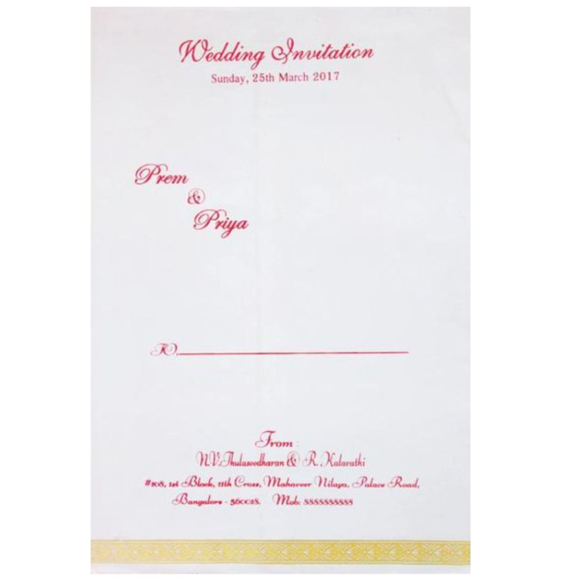 Brown Single Sheet Invitation Card-King of Cards