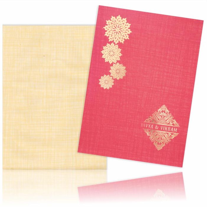 Red gold foiling flower invitation card-King of Cards