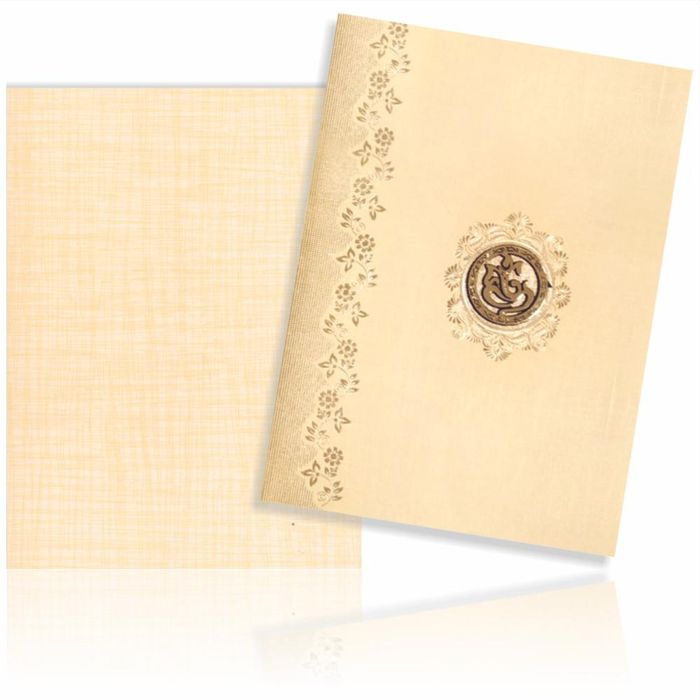 Gold Classic Paper Metallic With Gold Foiling Floral Print Design-KNCPM606G-King of Cards