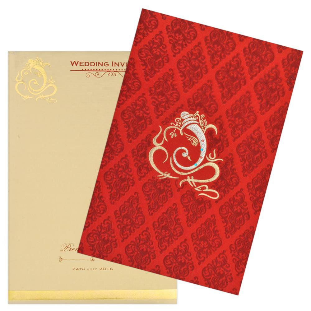 Invitation Card - Stunning Ganesha Screen Wedding Card-KNK1288