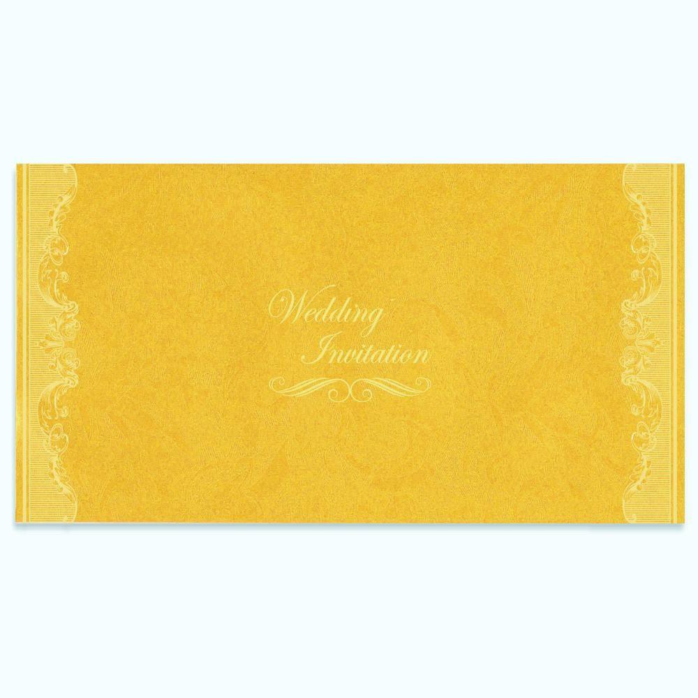 Alluring Gold Shading With Floral Border Wedding Card-KNK1716
