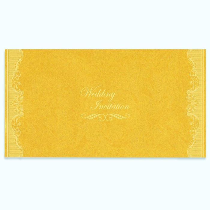 Alluring Gold Shading With Floral Border Wedding Card-King of Cards