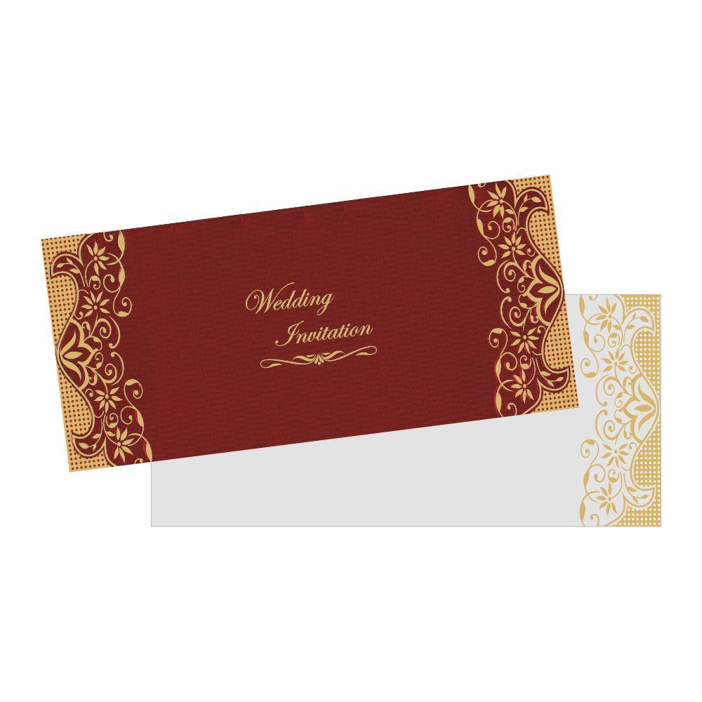 Maroon Wedding Invitation Card-KNK1718