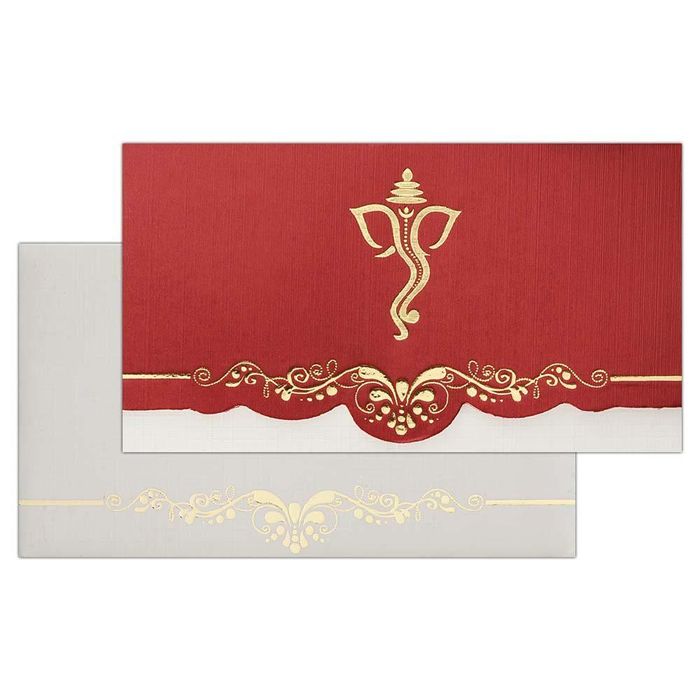 Invitation Card - Personal Red Hindu Wedding Card-KNK1996-King of Cards