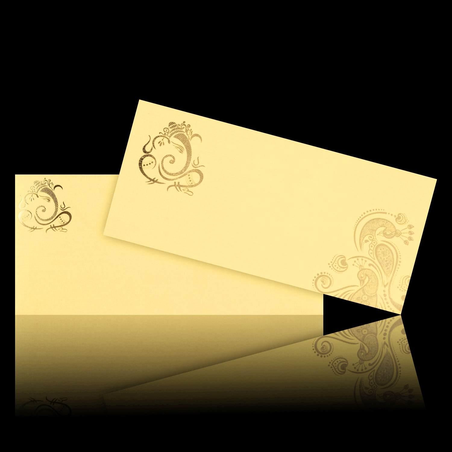 Cream Peacock Design Personal Card