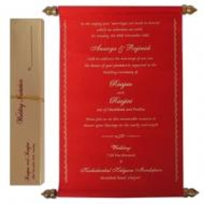 Red Scroll Invitation Card-King of Cards