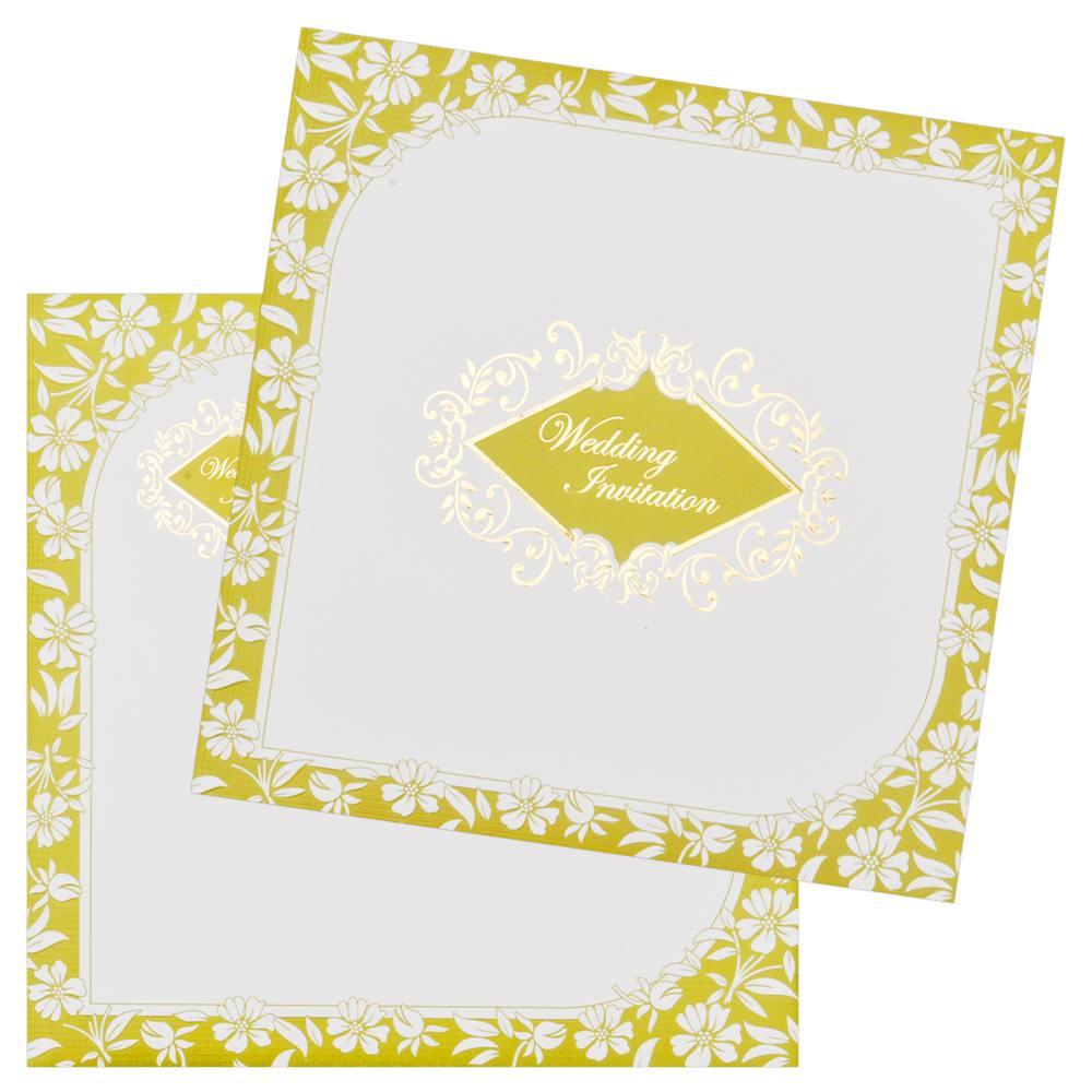 Green Floral Wedding Invitation Card-KNK2503