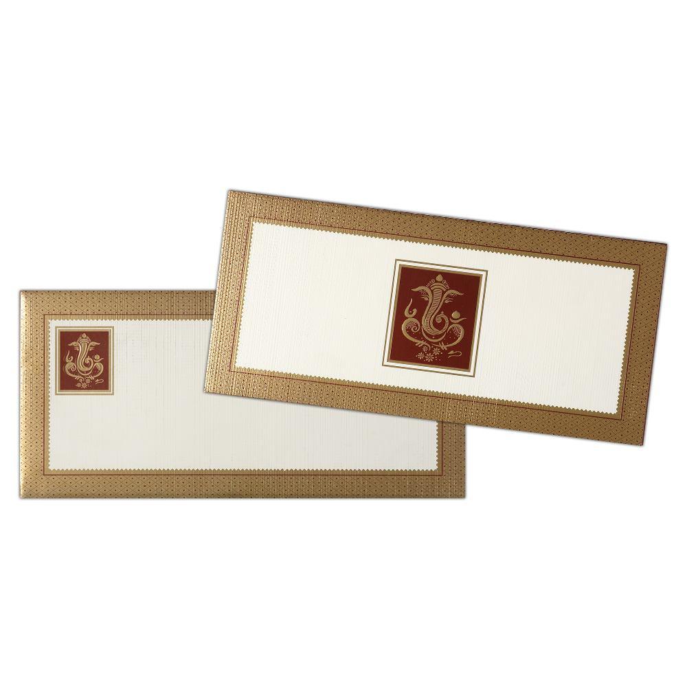 Invitation Card - Chic Golden Ganesha Shaadi Cards-KNK2756