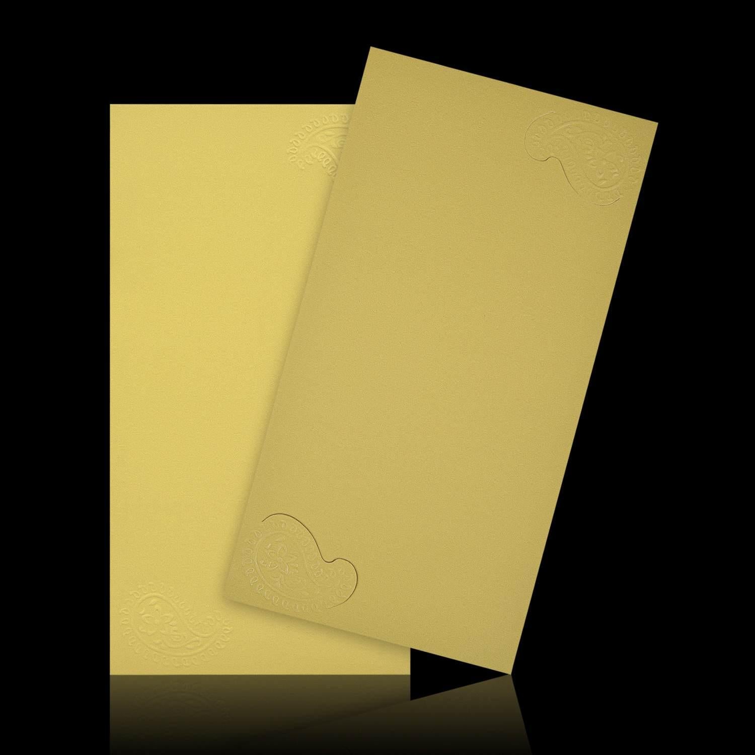 Alluring Gold Shading Single Sheet Wedding Card-KNK30340