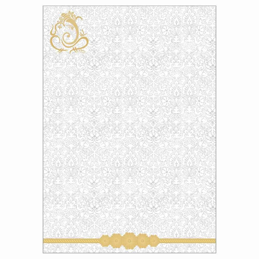 Endearing Ganesha With Blue Shading Padded Wedding Card - KNK3067