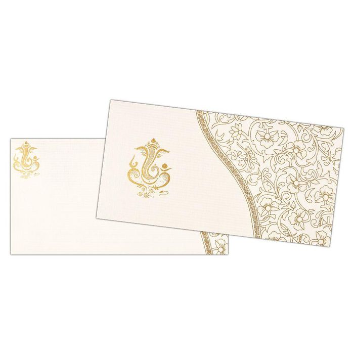 Invitation Card - Floral Designed Ganesha Wedding Invitation Card-KNK4320-King of Cards