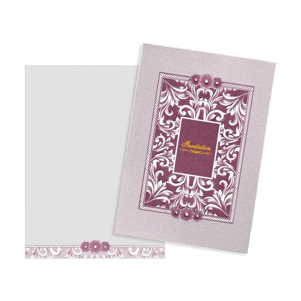 Violet Floral Invitation Card