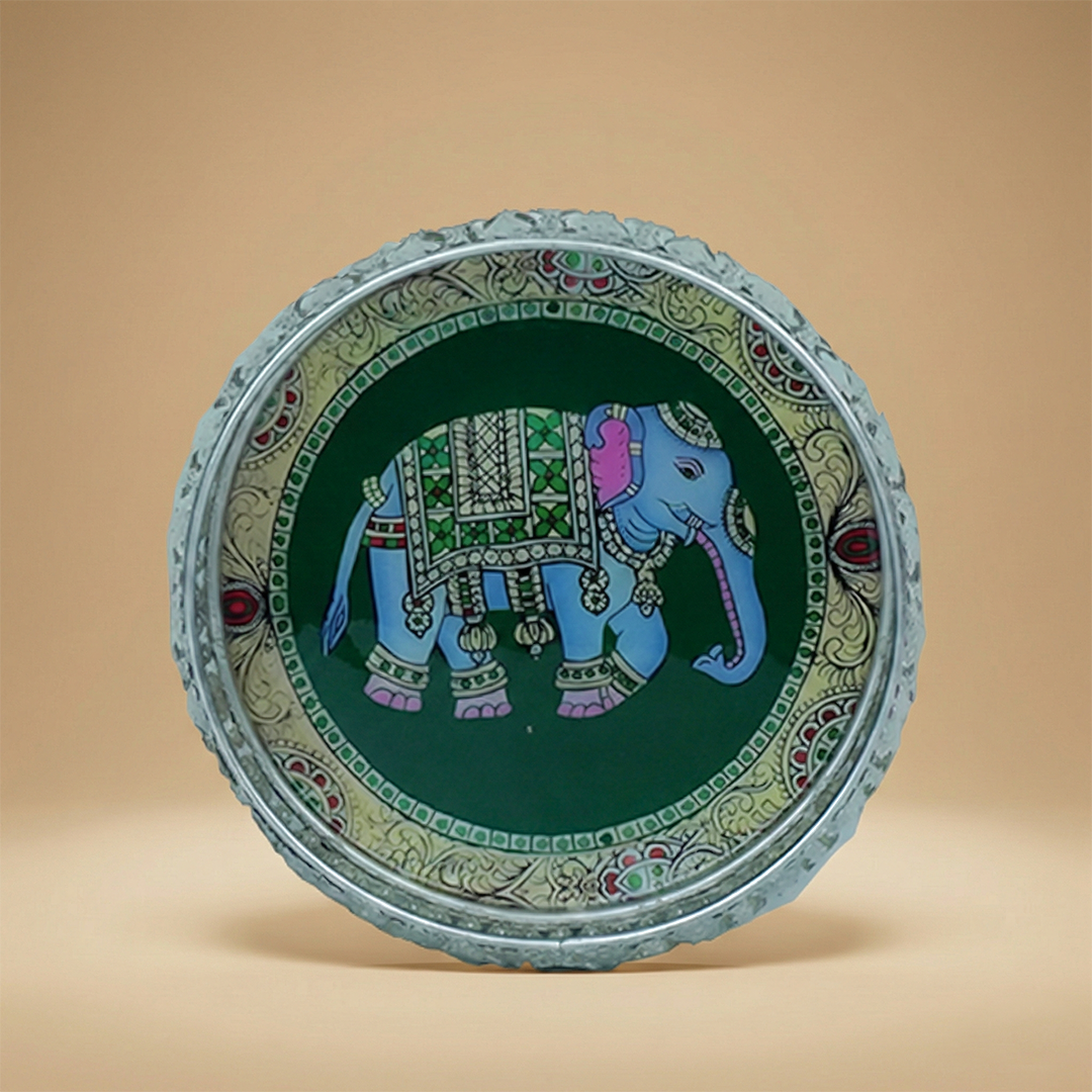 Silver Elephant Decorative Small Tray-GDS0191