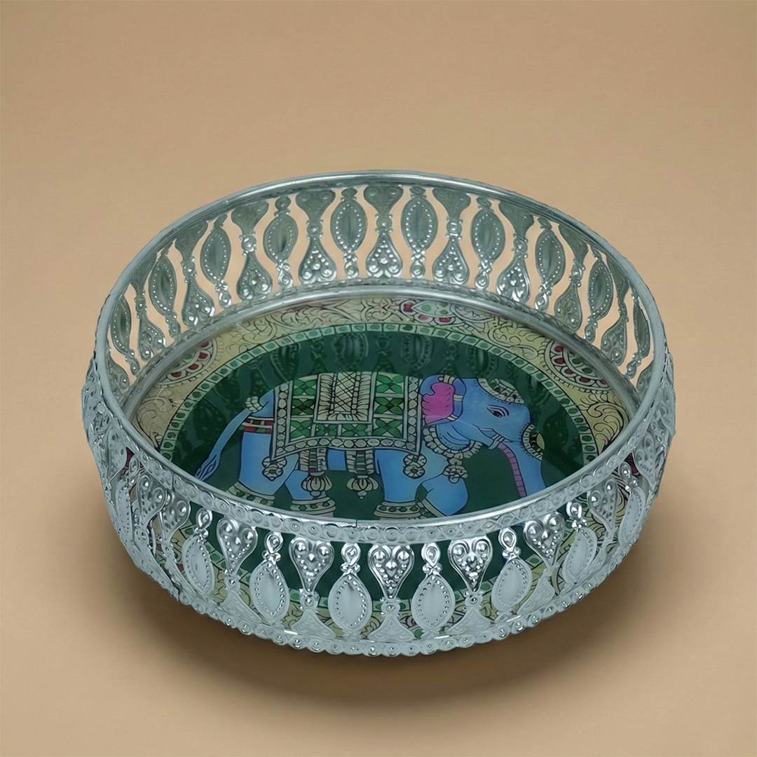 Silver Elephant Decorative Small Tray-GDS0191