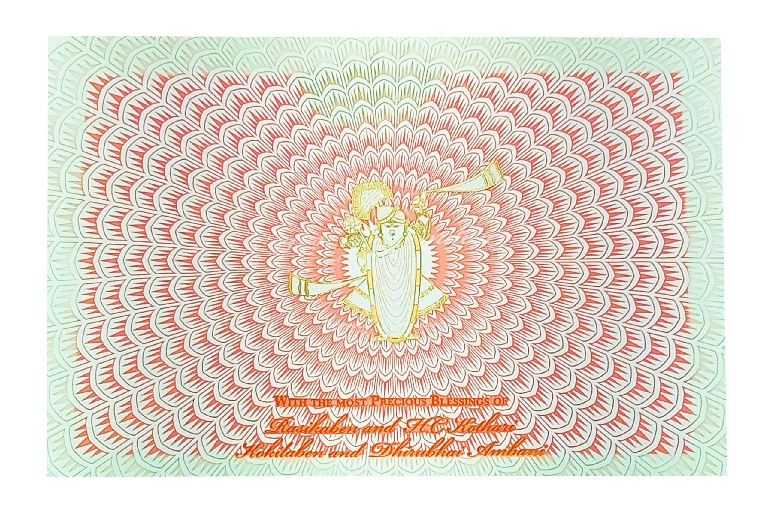 Orange Ultra Premium Luxury Invite With Peacock Feather-KNKUP035