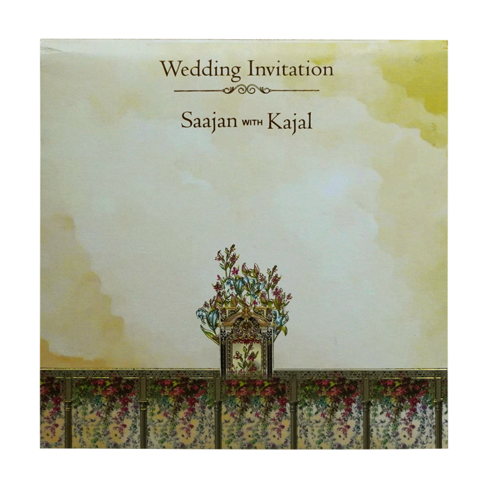 Pastel Shades Ivory Wedding Card-King of Cards