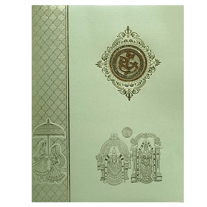 Olive Green Hindu Wedding Invitation Card-King of Cards