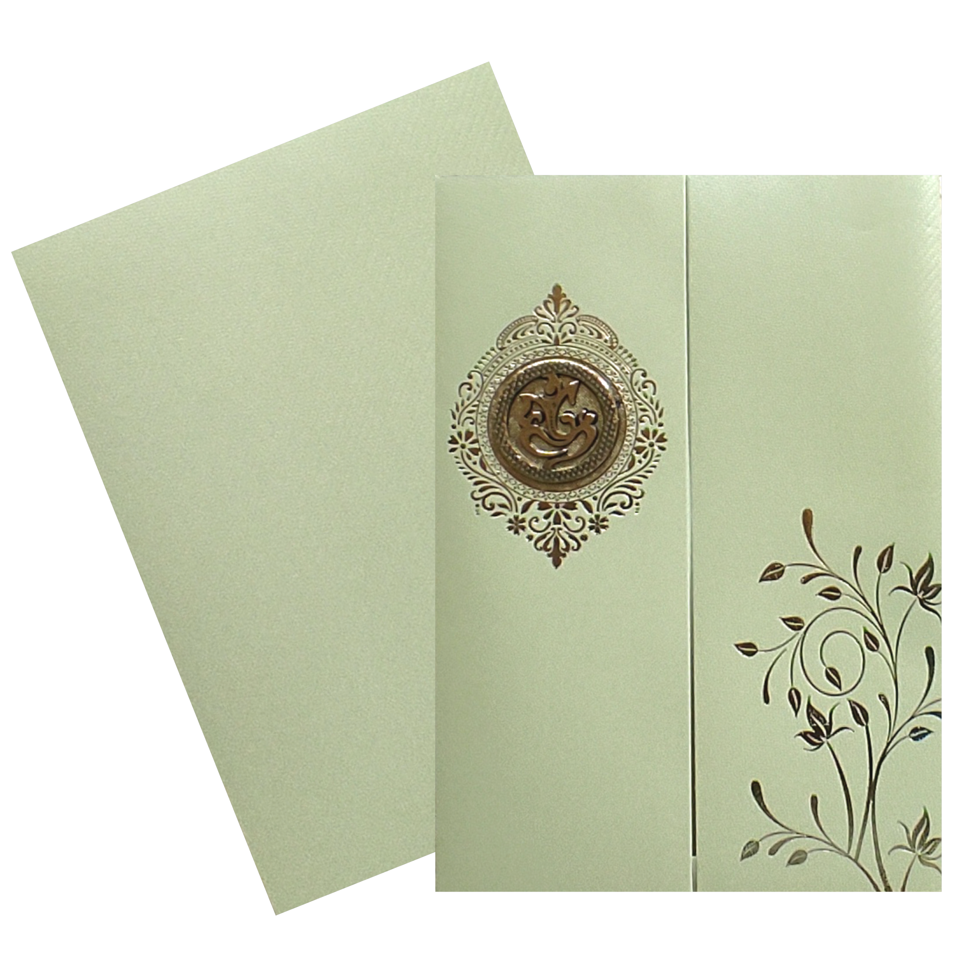 Olive Green Door texture Sheet Wedding Card-King of Cards