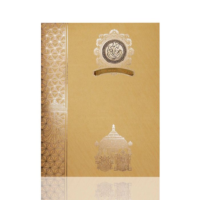 Brown Metallic Balaji And Padmavathi Design-KNR5701G-King of Cards