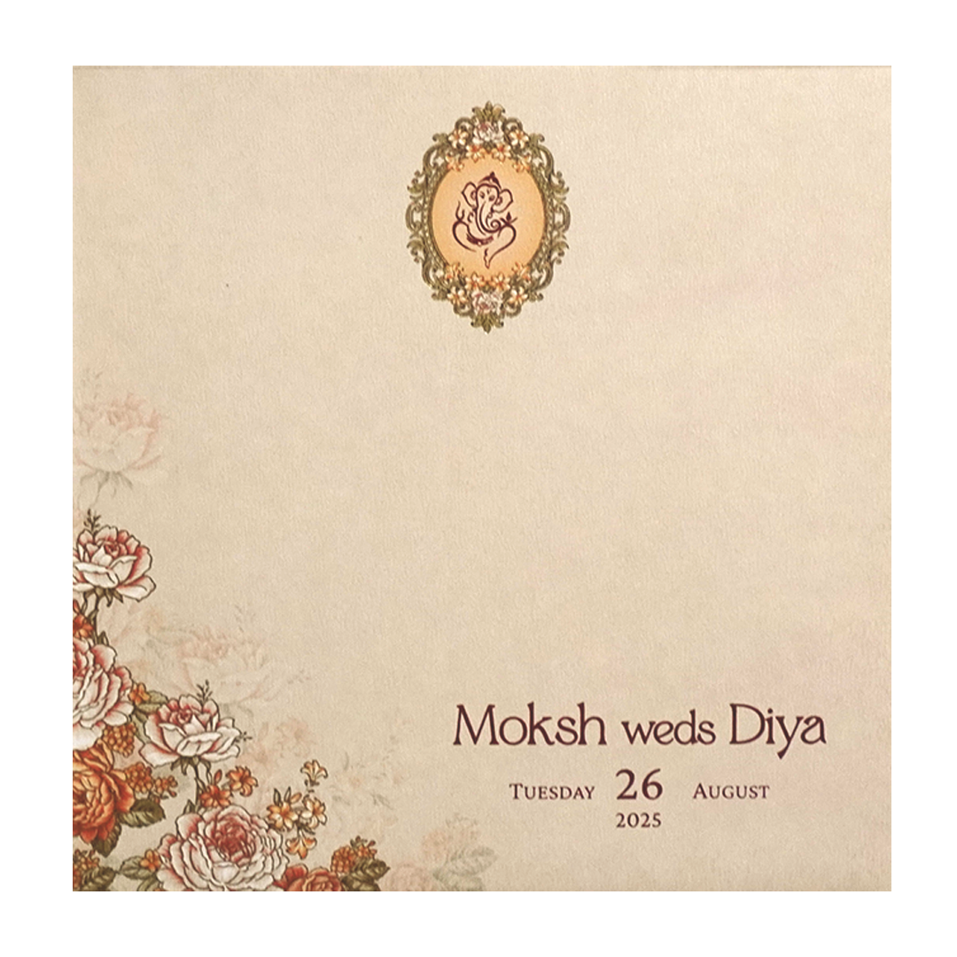Very Light Pink Floral Wedding Card-KPR09880
