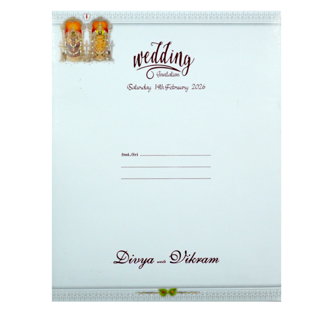 White Jumbo Balaji Padmavathi With Dohli Baraat Fictional Print-KNK4331-King of Cards