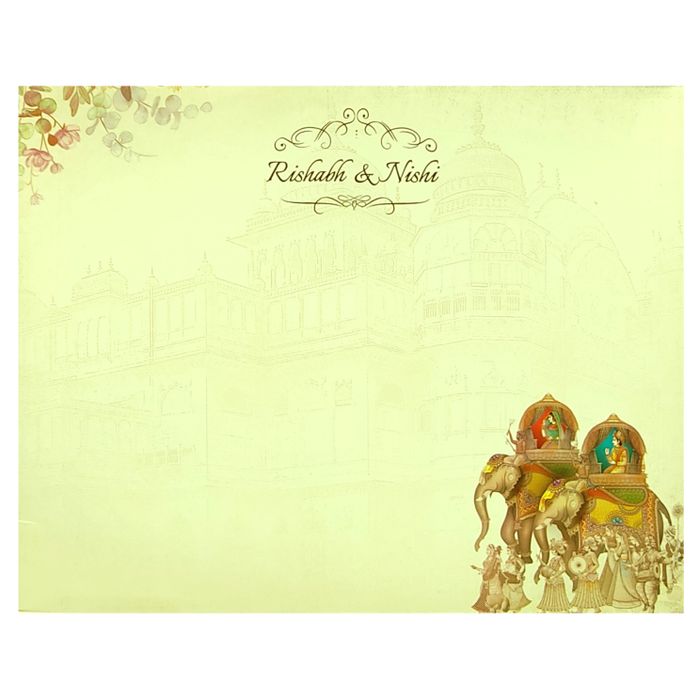 Cream Elephant Padded Invitation Card-King of Cards