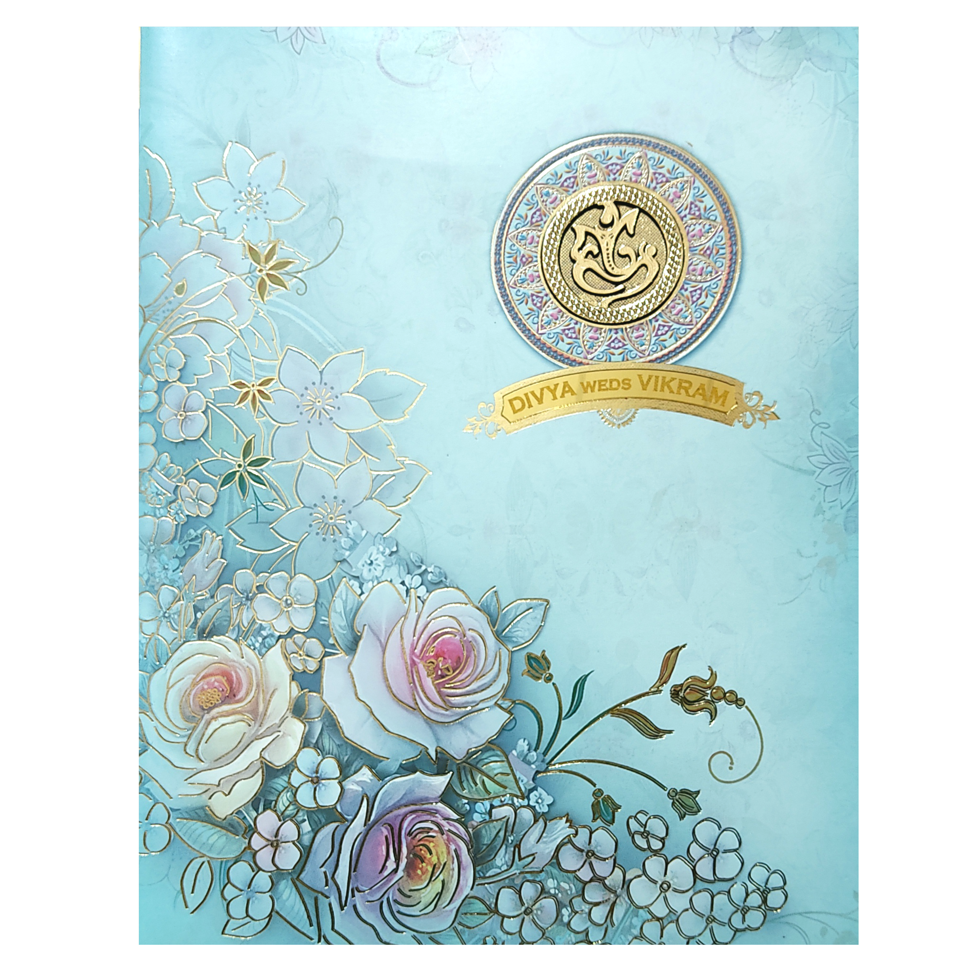 Pista Green Floral Door Type Invitation Card-King of Cards