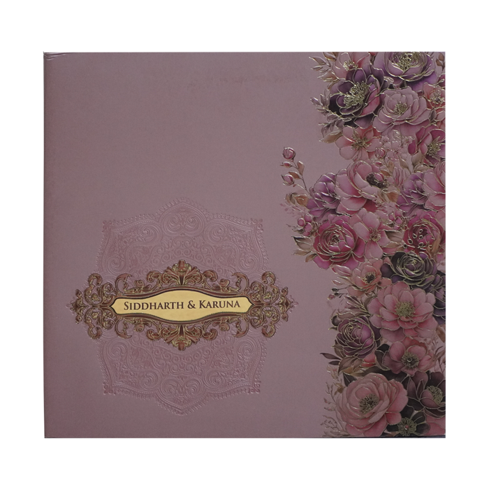 Bronze Pink Premium Padded Wedding Invitation-King of Cards